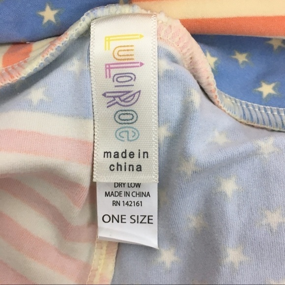LULAROE Leggings Americana Flag Stars Stripes OS One Size Patriotic July 4th USA - Picture 6 of 9